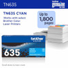 BROTHER GENUINE STANDARD YIELD TONER CARTRIDGE 1 PACK CYAN TN635C