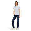 SYDER SPYDER WOMENS WEEKENDER PLATED SHORT SLEEVE JERSEY POLO TOP - MIST BLUE New