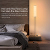 Square LED Floor Lamp with Fabric Shade for Living Room, Black
