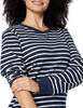 AMAZON ESSENTIALS WOMEN'S FLEECE CREWNECK LONG SLEEVE PULLOVER L - NAVY/STRIPE