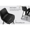 ORANGE ONE LOW BACK METAL FRAME COUNTER HEIGHT BAR STOOL (SET OF 3) - BLACK