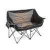 ARROWHEAD OUTDOOR 57" FOLDABLE HEATED CAMPING LOVESEAT CHAIR - BLACK/GRAY