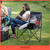 ARROWHEAD OUTDOOR 57" FOLDABLE HEATED CAMPING LOVESEAT CHAIR - BLACK/GRAY