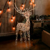ALPINE CORPORATION 35" TALL OUTDOOR RATTAN REINDEER LAWN DECORATION - AUH164