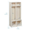 ECR4KIDS 2-SECTION COAT LOCKER WITH BENCH AND CUBBY - WHITE WASH