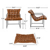 GIA MID CENTURY MODERN SLING ACCENT CHAIR BROWN PU LEATHER BLACK METAL BASE