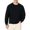 AMAZON ESSENTIALS RELAXED COTTON BLEND TEXTURED CREW PULLOVER MEN L BLACK New