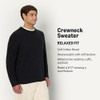 AMAZON ESSENTIALS RELAXED COTTON BLEND TEXTURED CREW PULLOVER MEN L BLACK New