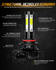 XWQHJW 9005/HB3 LED HEADLIGHT BULB HIGH BEAM 5500LM SUPER WHITE - BLACK RED