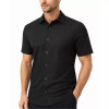 JAMES TAYLOR MEN'S SHORT SLEEVE KNIT BUTTON DOWN SHIRT - SIZE: MEN 3XL - BLACK New