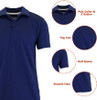 GALAXY BY HARVIC MEN'S DRY FIT MOISTURE-WICKING POLO SHIRT - SIZE: SMALL - NAVY New