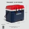 IGLOO TRAILMATE COOLER | INSULATED HARD SHELL ICE CHEST 25QT - AMERICANA