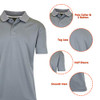 Galaxy by Harvic Men's Tagless Moisture Wicking Polo Shirt (S-3XL):Small|Gray New