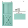 TSMST 5.5FT Stainless Steel Sliding Barn Door Hardware Kit, T Style