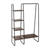 HONEY-CAN-DO FREESTANDING METAL CLOTHING RACK WOOD SHELVES GAR-09567 - BLACK