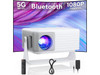 AKIYO 1080P Full HD Portable Mini Projector, Upgraded Bluetooth Movie Projector,