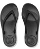 FITFLOP WOMENS IQUSHION RUBBER FLIP-FLOPS WITH CONTOURED FOOTBED SIZE 10 BLACK
