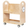 ECR4KIDS Mobile Book Cart with Countdown Timer and Storage, Natural