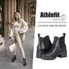 ATHLEFIT WOMEN'S CHELSEA BOOTS LUG SOLE CHUNKY HEEL SLIP ANKLE SIZE: 6 - BLACK New