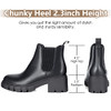 ATHLEFIT WOMEN'S CHELSEA BOOTS LUG SOLE CHUNKY HEEL SLIP ANKLE SIZE: 6 - BLACK New