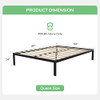 Novel 14 Inch Bed Frame Metal Storage Queen Size NV0BFB03 - Black