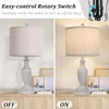 TOBUSA Farmhouse Living Room Table Lamps Set of 2, Grey Rustic Vintage Lamps