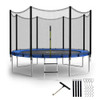 YSSOA Trampoline 12FT with Safety Enclosure Net Wind Stakes 400LBS - Blue
