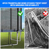 YSSOA Trampoline 12FT with Safety Enclosure Net Wind Stakes 400LBS - Blue