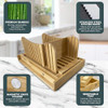 MAMA BEAR KITCHENS BAMBOO BREAD SLICER KNIFE ADJUSTABLE LOAF CUTTER - WOODEN New