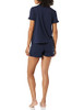 AMAZON ESSENTIALS WOMEN'S COTTON MODAL PIPED NOTCH COLLAR PAJAMA SET - NAVY - L New