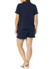 AMAZON ESSENTIALS WOMEN'S COTTON MODAL PIPED NOTCH COLLAR PAJAMA SET - NAVY - L New