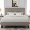 NOVILLA BED FRAME QUEEN SIZE WITH WOOD SLATS SUPPORT N-F12007-Q-BR-N2 - BEIGE