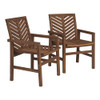 WALKER EDISON 2 PIECE OUTDOOR PATIO CHEVRON WOOD BACKYARD GARDEN - GRAY