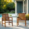 WALKER EDISON 2 PIECE OUTDOOR PATIO CHEVRON WOOD BACKYARD GARDEN - GRAY