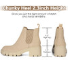 ATHLEFIT WOMEN'S CHELSEA BOOTS LUG SOLE CHUNKY HEEL ELASTIC SIZE 6 NUDE New