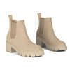 ATHLEFIT WOMEN'S CHELSEA BOOTS LUG SOLE CHUNKY HEEL ELASTIC SIZE 6 NUDE New