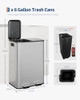 GARVEE DUAL TRASH CAN, 2 X 8 GAL (2 X 30L) STAINLESS STEEL RECYCLING BIN - SMALL