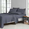 KATHY IRELAND 2000 THREAD COUNT COTTON 6 PC SHEET SET QUEEN CHARCOAL GRAY New