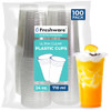 FRESHWARE 24 OZ CLEAR DISPOSABLE PLASTIC CUPS 100 PACK PLASTIC CUPS TUMBLERS New