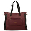 BADGLEY MISCHKA MERLOT ROSE XL VEGAN LEATHER WEEKENDER DUFFEL BAG - BURGUNDY New