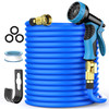 NEWESY 50FT EXPANDABLE GARDEN HOSE WATER HOSE 10 FUNCTIONS NOZZLE - BLUE