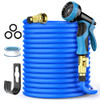 NEWESY 50FT EXPANDABLE GARDEN HOSE WATER HOSE 10 FUNCTIONS NOZZLE - BLUE