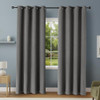 AMAZON BASICS 100% BLACKOUT CURTAINS GROMMETS 52 X 96 INCHES 2 PANELS - BLACK