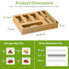 KOCWELL BAMBOO BAG STORAGE ORGANIZER - 2 WRAP DISPENSER WITH CUTTER & 4 SLOTS