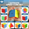 STEAM Life Speed Cube Set 8 Pack Magic Cube | Includes 3x3, 2x2, 4x4 Speed Cube