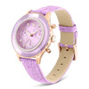 SWAROVSKI OCTEA CHRONO WATCH, SWISS MADE, LEATHER STRAP, GOLD-TONE FINISH