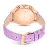 SWAROVSKI OCTEA CHRONO WATCH, SWISS MADE, LEATHER STRAP, GOLD-TONE FINISH