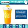 FRESHWARE 24 OZ CLEAR DISPOSABLE PLASTIC CUPS QTY 100 - 24X100B