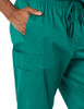AMAZON ESSENTIALS MEN'S ELASTIC WAISTBAND STRAIGHT LEG SCRUB PANT TEAL BLUE M