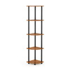 FURINNO TURN-N-TUBE CORNER SHELF 5-TIER BOOKSHELF 99811LC/BK - LIGHT CHERRY